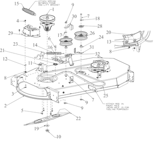 Deck Diagram and Parts List for XT2-LX46KH (13APA1TNA10)(2023) Cub Cadet Lawn Tractor